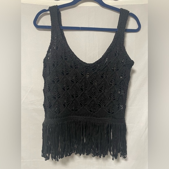 Zara Crochet Fringed Tank Size Small - Picture 2 of 5
